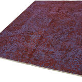 Handmade oriental contemporary 1980s 203 cm x 266 cm purple wool carpet