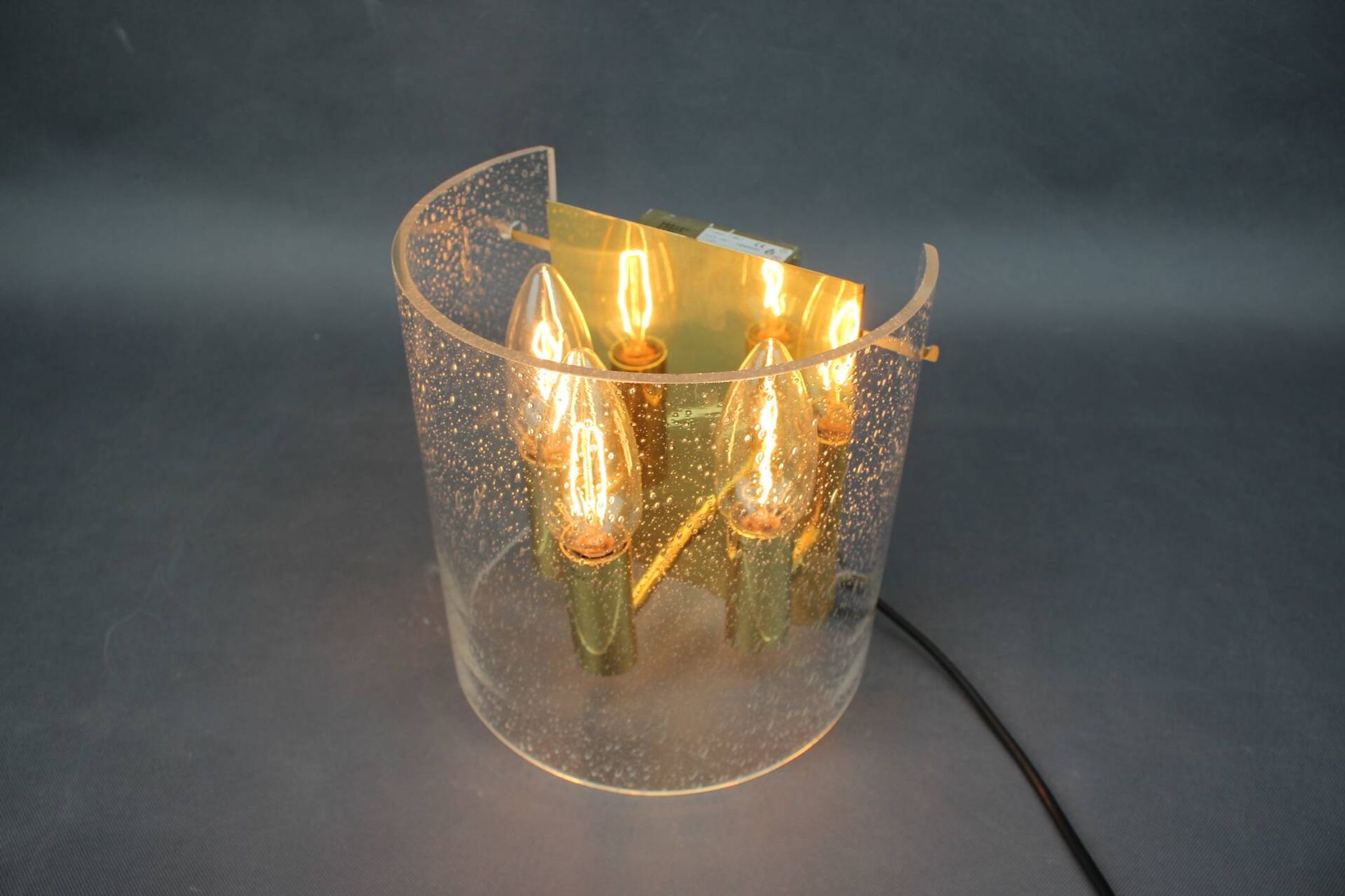 1970s Brass and Bubble Glass Wall Lamp, Germany
