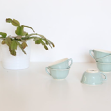 Set of 6 cups of the 1950s, the pottery of Sarreguemines