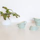 Set of 6 cups of the 1950s, the pottery of Sarreguemines