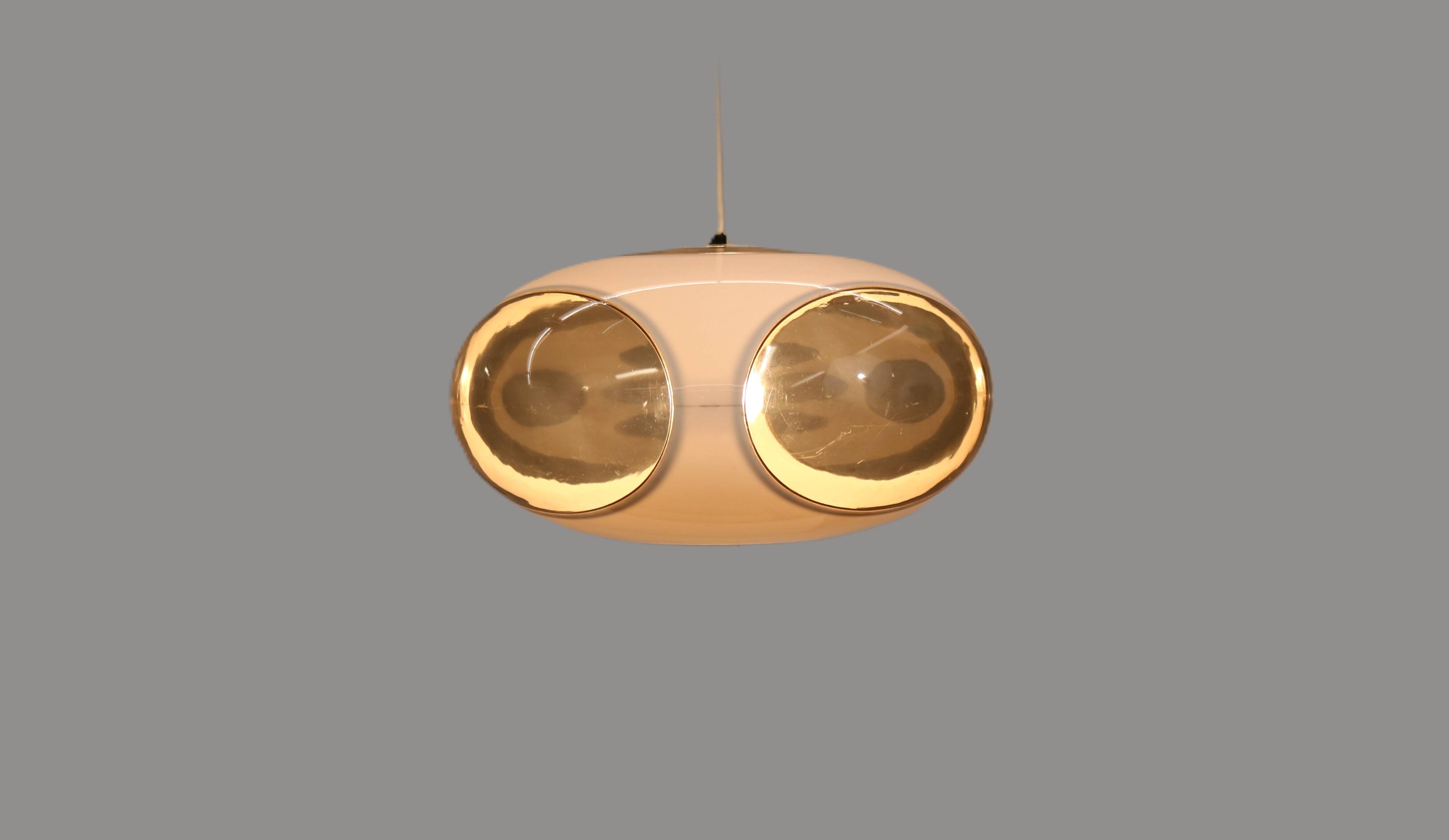 Space age bug eye UFO ceiling lamp *** Massive *** white model *** Belgium