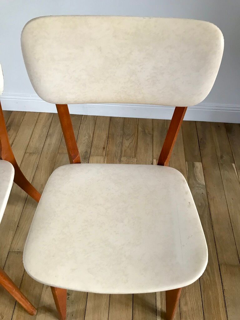 Pair of scandinavian chairs in skaï 50s