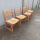 5 old mulched wooden chairs Guillerme and Chambron vintage