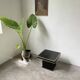 Black lacquer and brass console coffee table