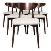 Dining chairs set of 6 Scandinavian design pearl boucle