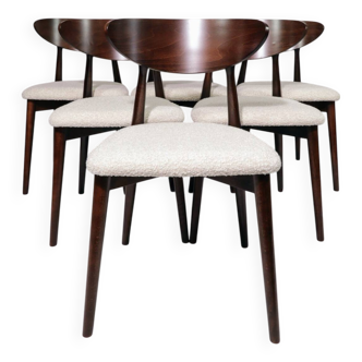 Dining chairs set of 6 Scandinavian design pearl boucle