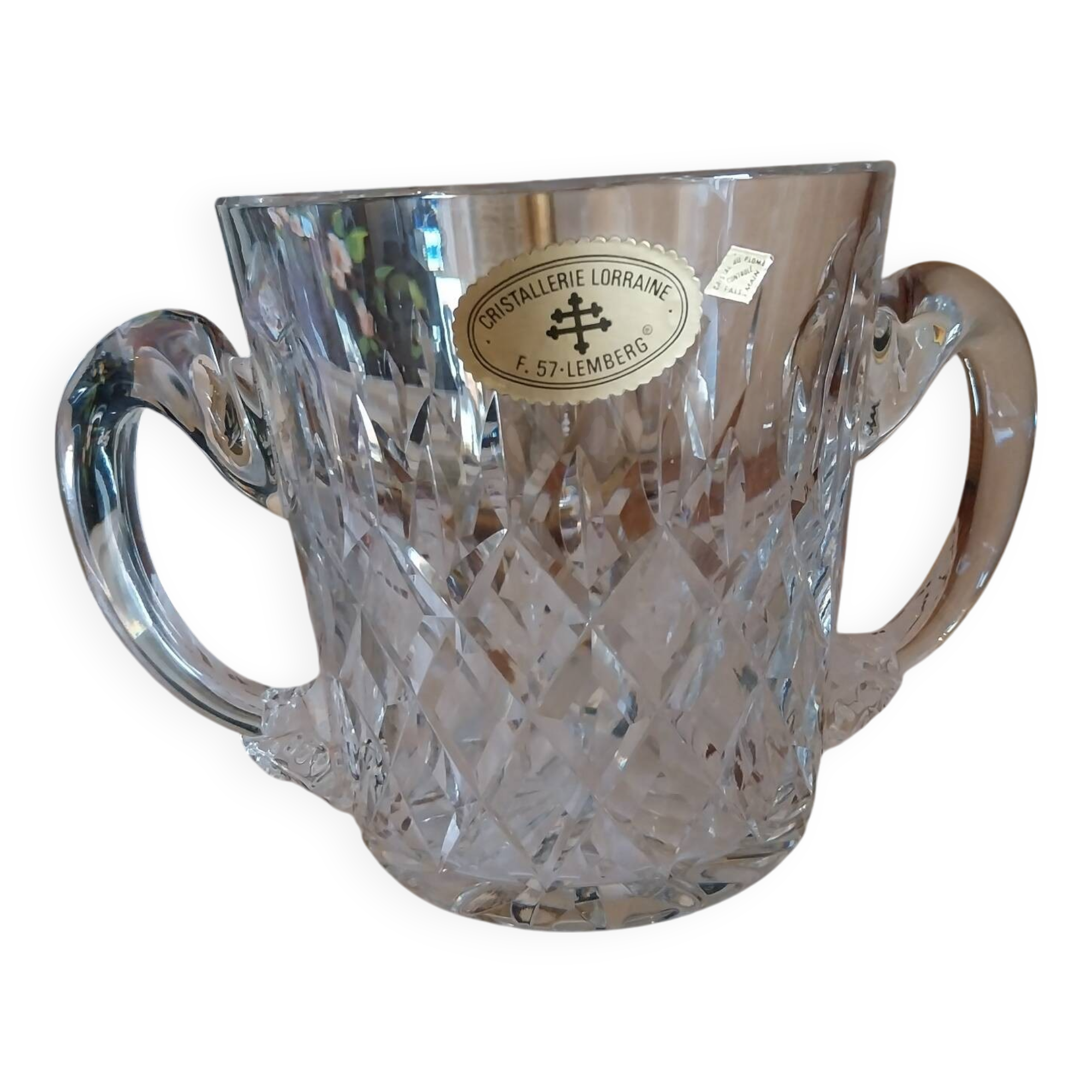 Seau à glaçons cristal de Lorraine vintage