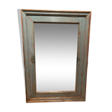 Mirror in blue lacquered wood, 148x102 cm