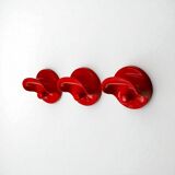 Set of Red Coat Hooks by Olaf Von Bohr for Kartell 1970s