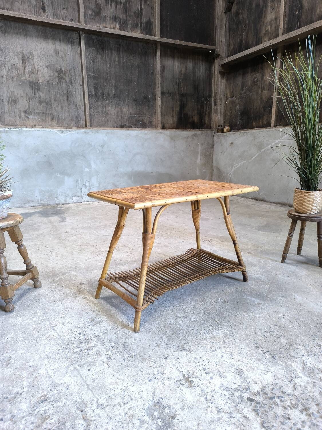 Vintage rattan coffee table