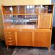 Buffet scandinave vintage en bois, bahut vitrine tchèque, meuble bar années 60