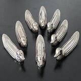 8 knife holders art deco style duck shape metal