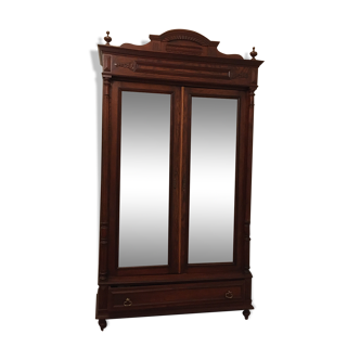 Cabinet wardrobe wood mirror doors