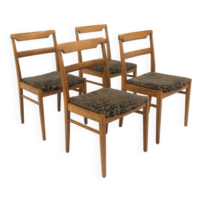 Set de 4 chaises scandinave en hêtre, Suède, 1950
