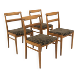 Set of 4 Scandinavian beech chairs, Sweden, 1950.
