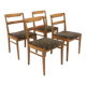 Set de 4 chaises scandinave en hêtre, Suède, 1950