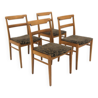 Set of 4 Scandinavian beech chairs, Sweden, 1950.