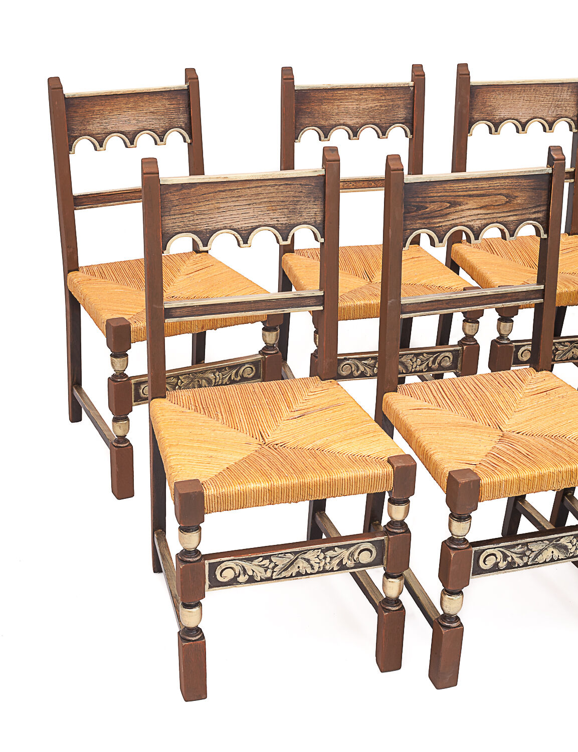 Set of 8 mulched chairs art deco 1940