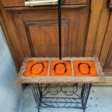 Floor lamp - table - magazine rack in wrought iron