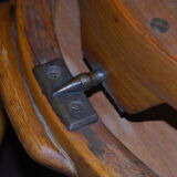 J.J. Kohn barber's chair in curved wood and spring mechanism