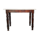 Walnut table on white marble for kitchen, old