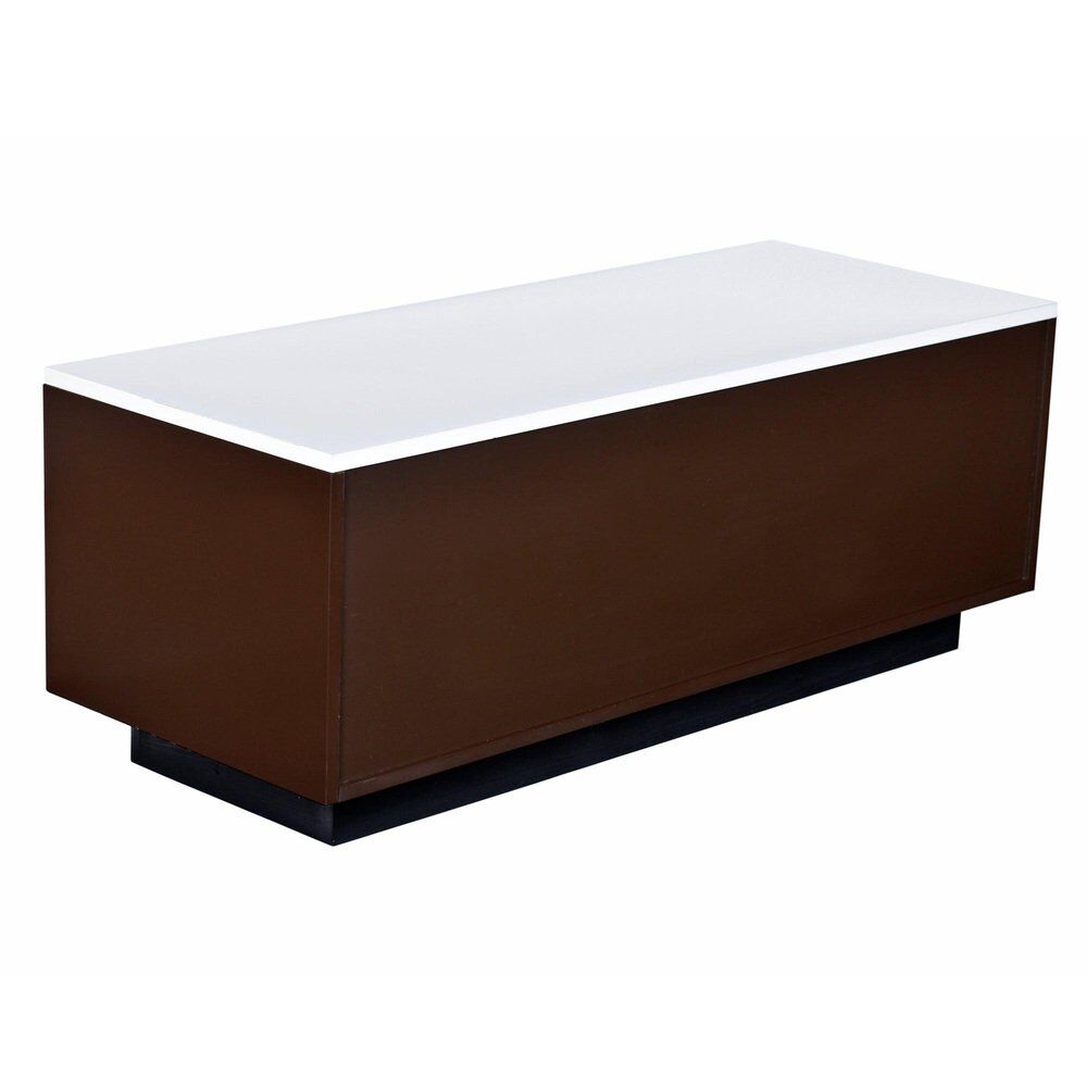 Meuble TV DF-2000 en marron, orange et blanc de Raymond Loewy.