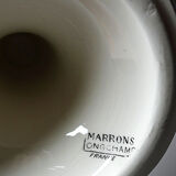 Antique compote dish "Marrons" Longchamp earthenware, polychrome ironstone.