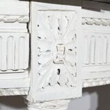 Console demi-lune en bois rechampi, style Louis XVI, début XIXème