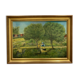La moisson l’âne et la brouette