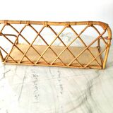 Beautiful vintage rattan and natural bamboo shelf from the 60s