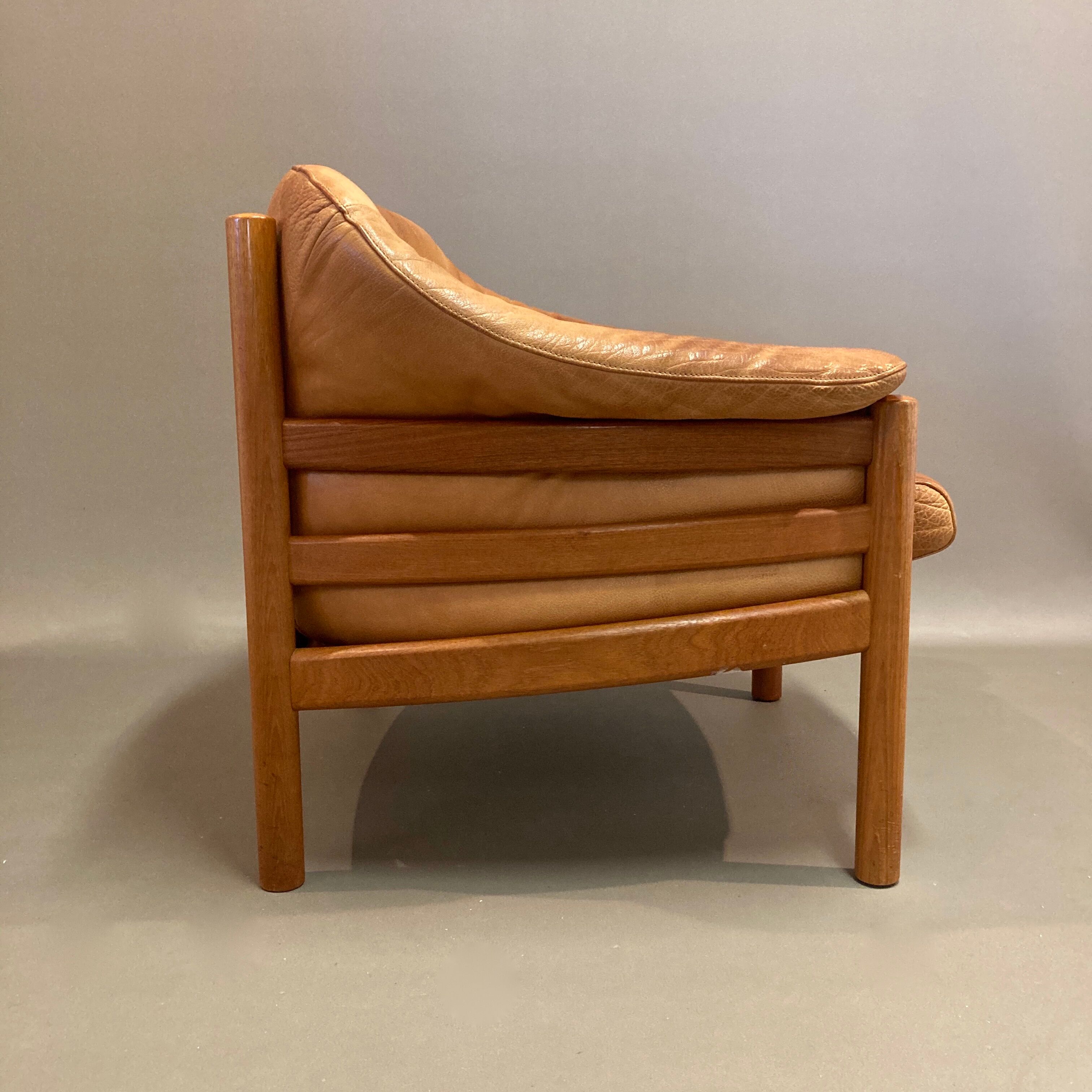 Scandinavian chair teak and leather design 1960