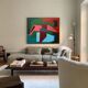 Original abstract on canvas "clarity" 100x81Cm