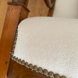 Walnut bench, from the restoration period, covered in white.