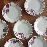 Set of 12 earthenware plates Salins, Nelly red