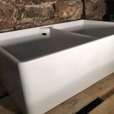 Enamelled stoneware double sink 40