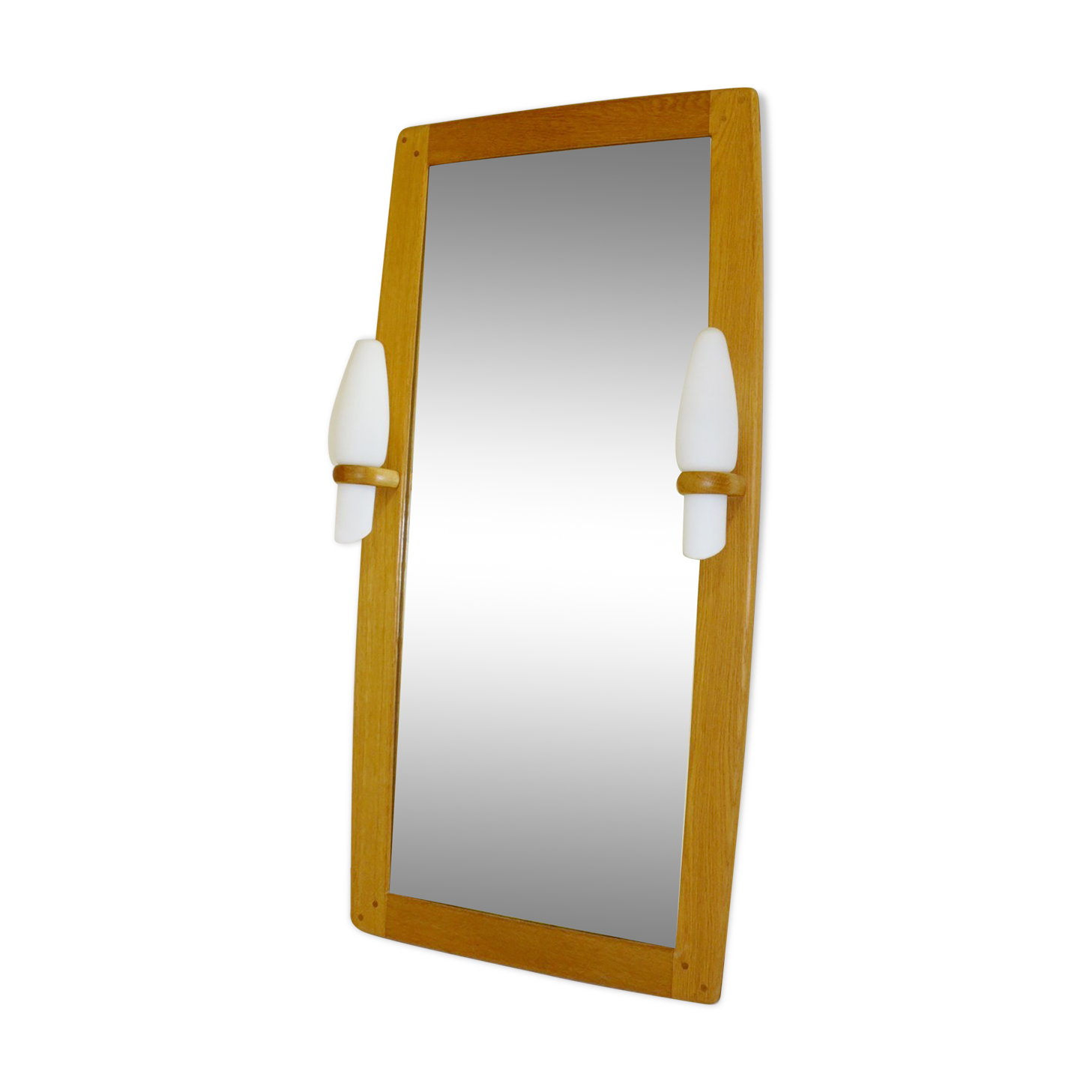 Solid oak mirror, Sweden 1960 104x53cm