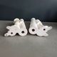 Pair of Pierrot candlesticks in earthenware - 1980s