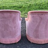 Paire de fauteuils  crapauds vintage