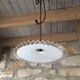 Old white opaline and brass hanging No.4