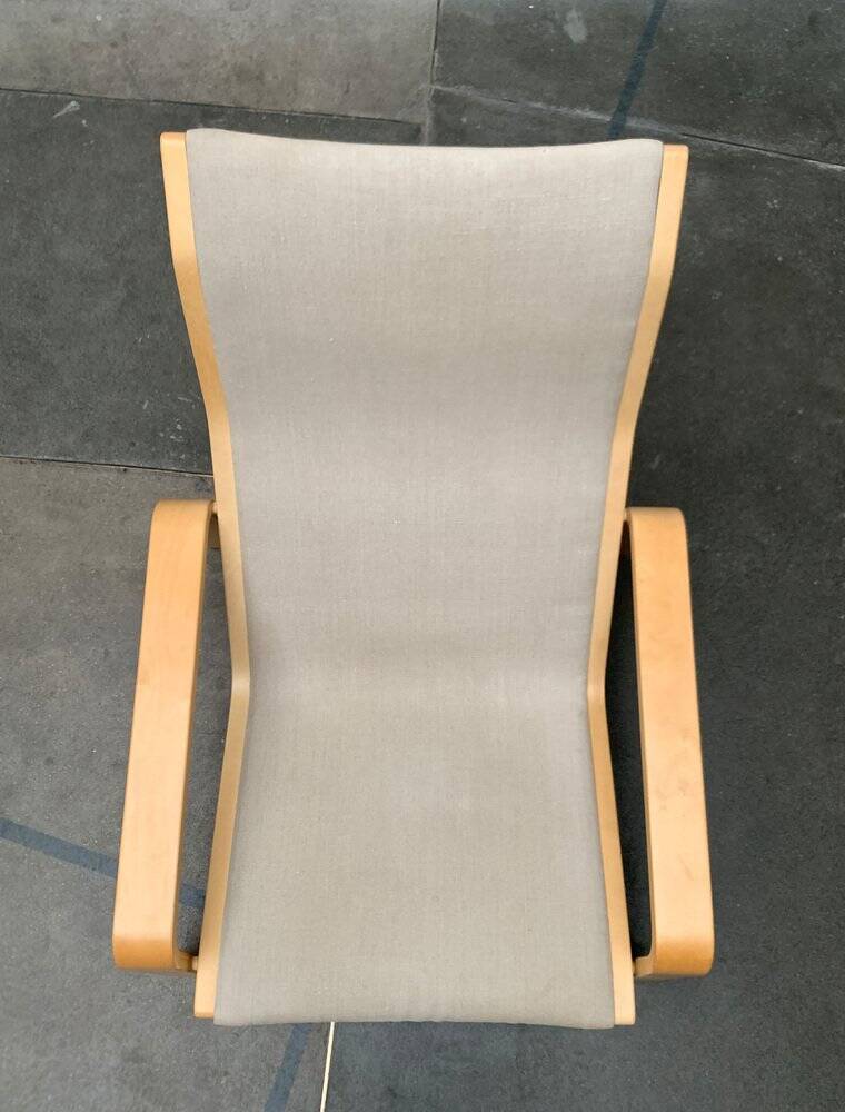 Pulkka lounge chair set in mid-century style with ottoman by Ilmari Lappalainen for Asko, Finland, 1960s.