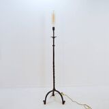 Lampadaire tripode en fer forgé brutaliste - 20e siècle