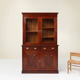 Art Nouveau Display Cabinet or Bookcase in oak with carvings and glass door