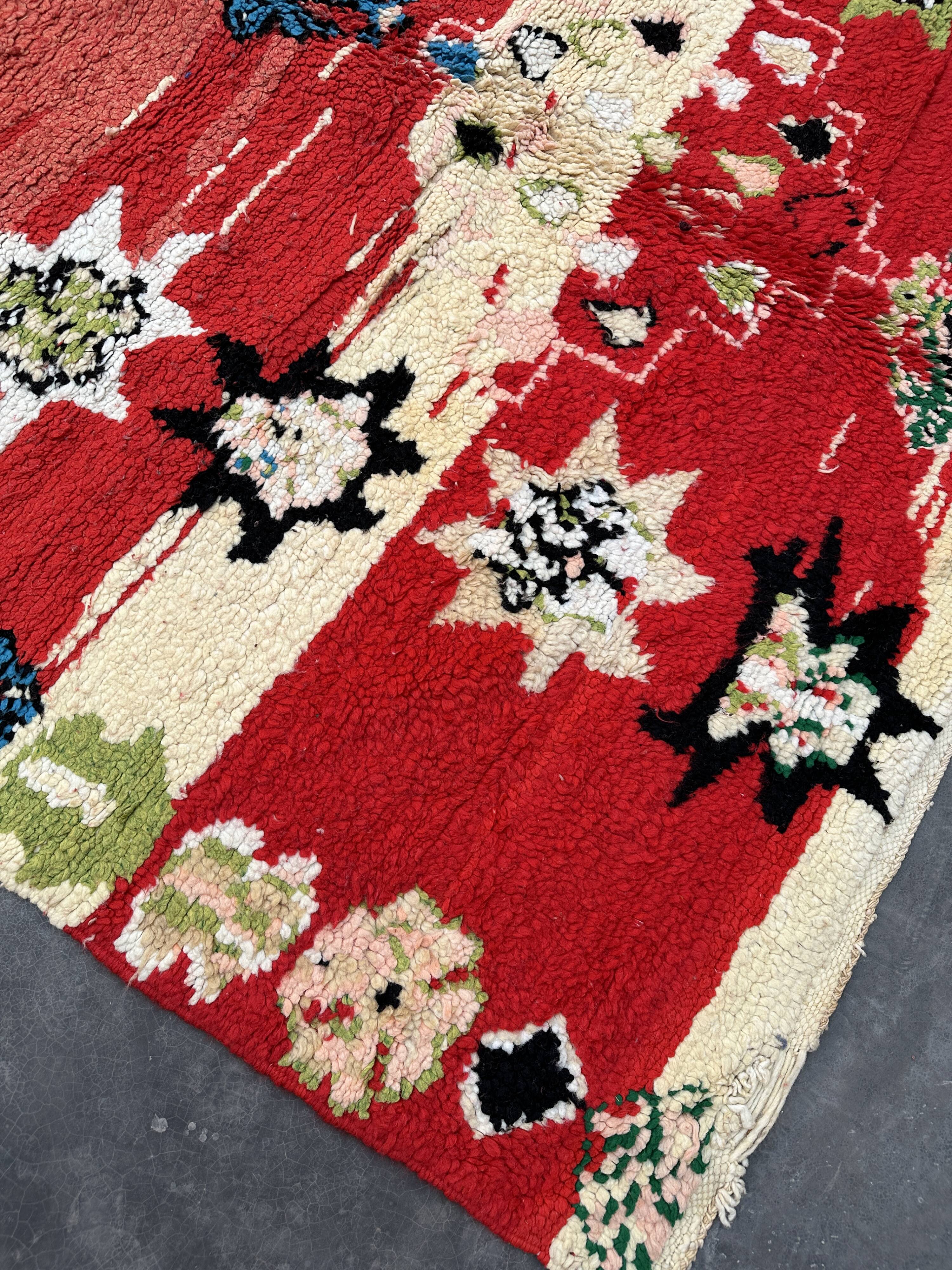 Moroccan carpet boujad orange - 173 x 350 cm