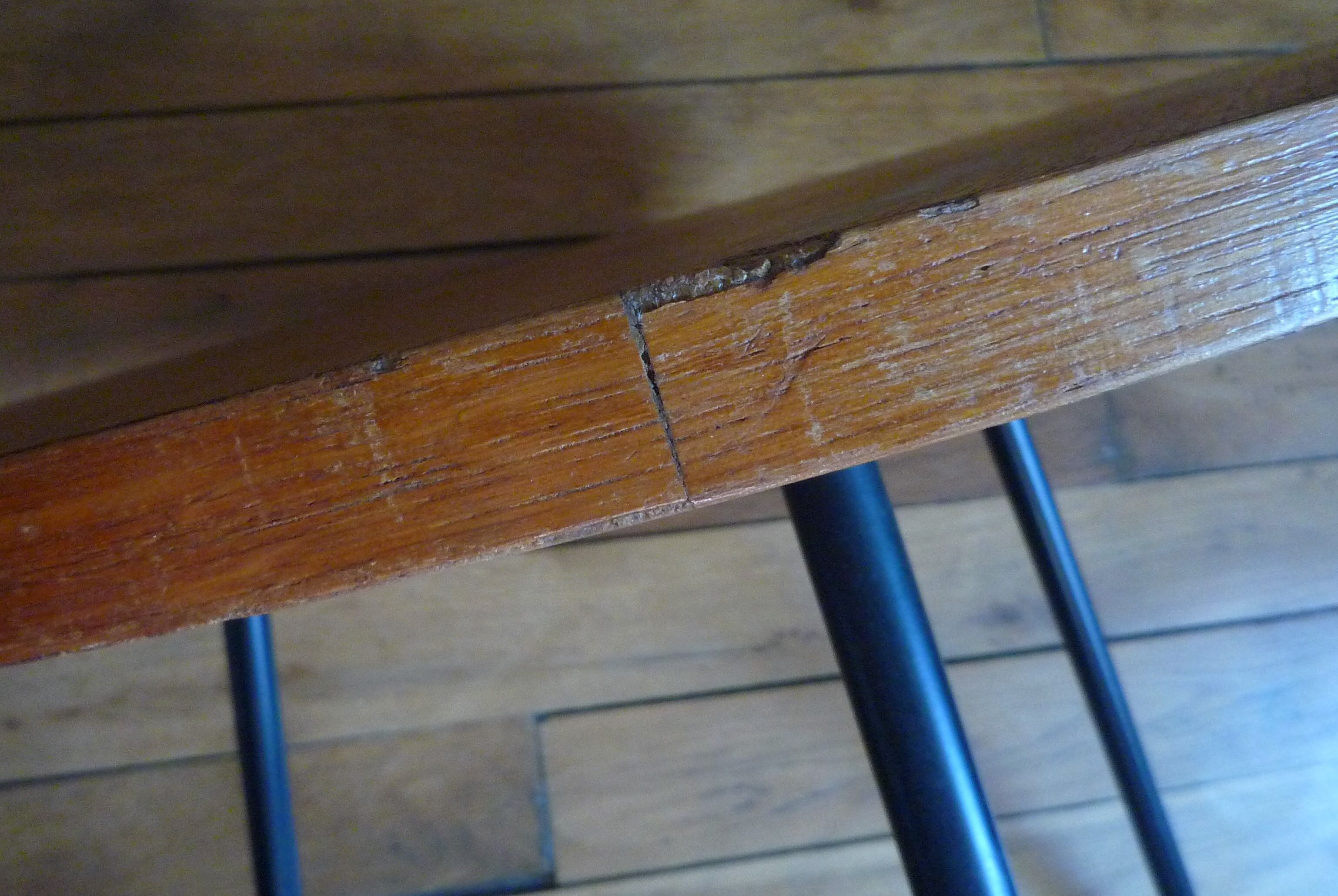 Side table in wood and metal vintage 1960s