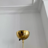 Vintage modernist floor lamp Saint Germain Lumière, brass, France 1980