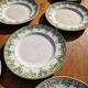 Set of 7 Flat Plates, Summer Model, Terre De Fer, Saint Amand