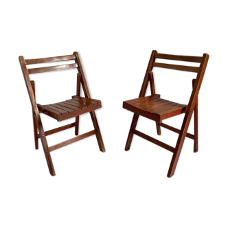 Pair of vintage child folding chairs