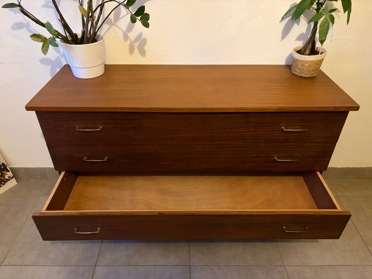 Long vintage teak sideboard