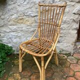 Lot de 10 chaises en rotin vintage