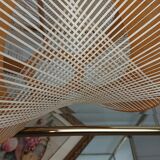 Scandinavian chandelier in thread and wood